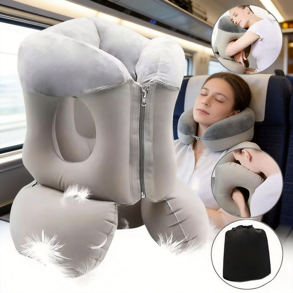 Outdoor Furniture Cushions - Upgraded Inflatable Air Cushion Travel Pillow
