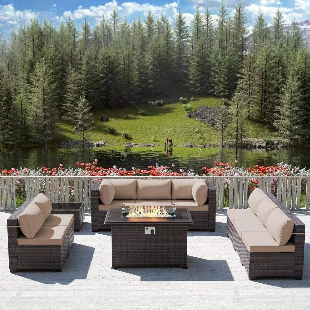 Outdoor Furniture And Fire Pit - -Patio Furniture Set With Propane Fire