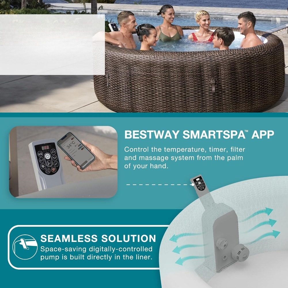 Inflatable Hot Tub - Round Inflatable Hot Tub, Portable Outdoor
