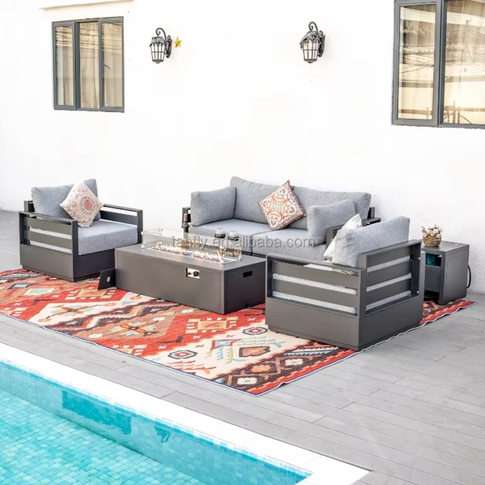 Outdoor Furniture And Fire Pit - Villa Hotel Outdoor Furniture Set Modern