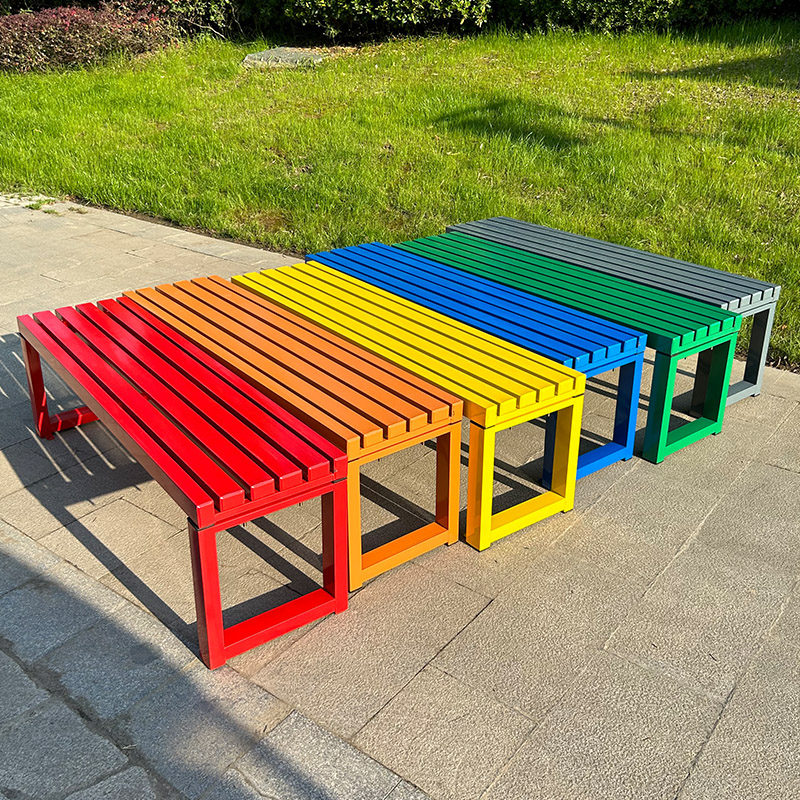 Outdoor Furniture Bench - Internet celebrity White bench with backrest