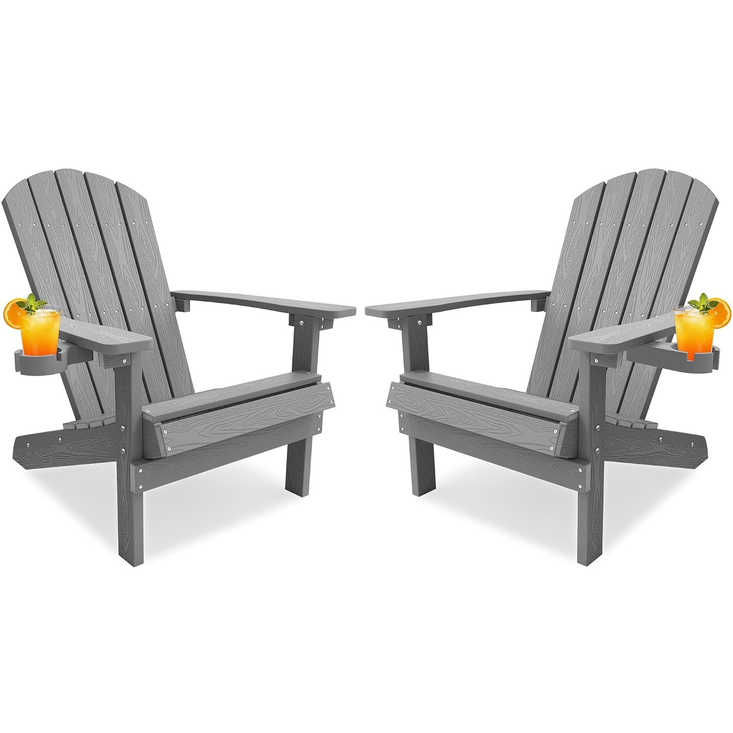 Outdoor Furniture And Fire Pit - Weather Resistant Adirondack Chair Set of