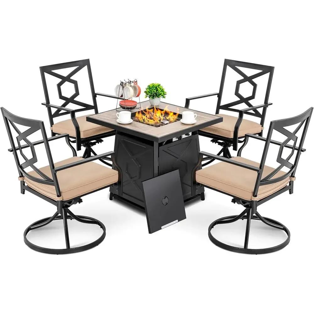 Outdoor Furniture And Fire Pit - 5-Piece Outdoor Patio Furniture Set with