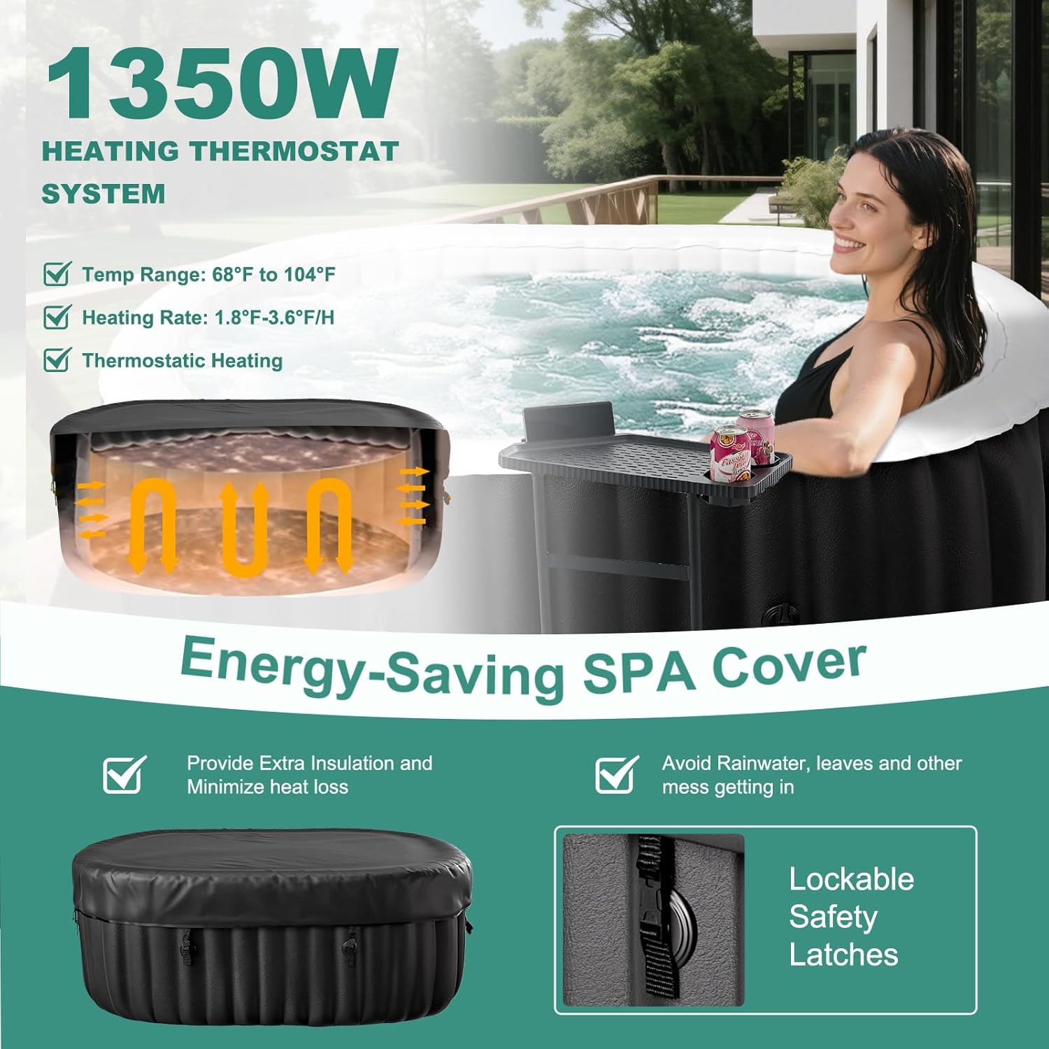 Inflatable Hot Tub - Inflatable Hot Tub, 1-2 Person Oval