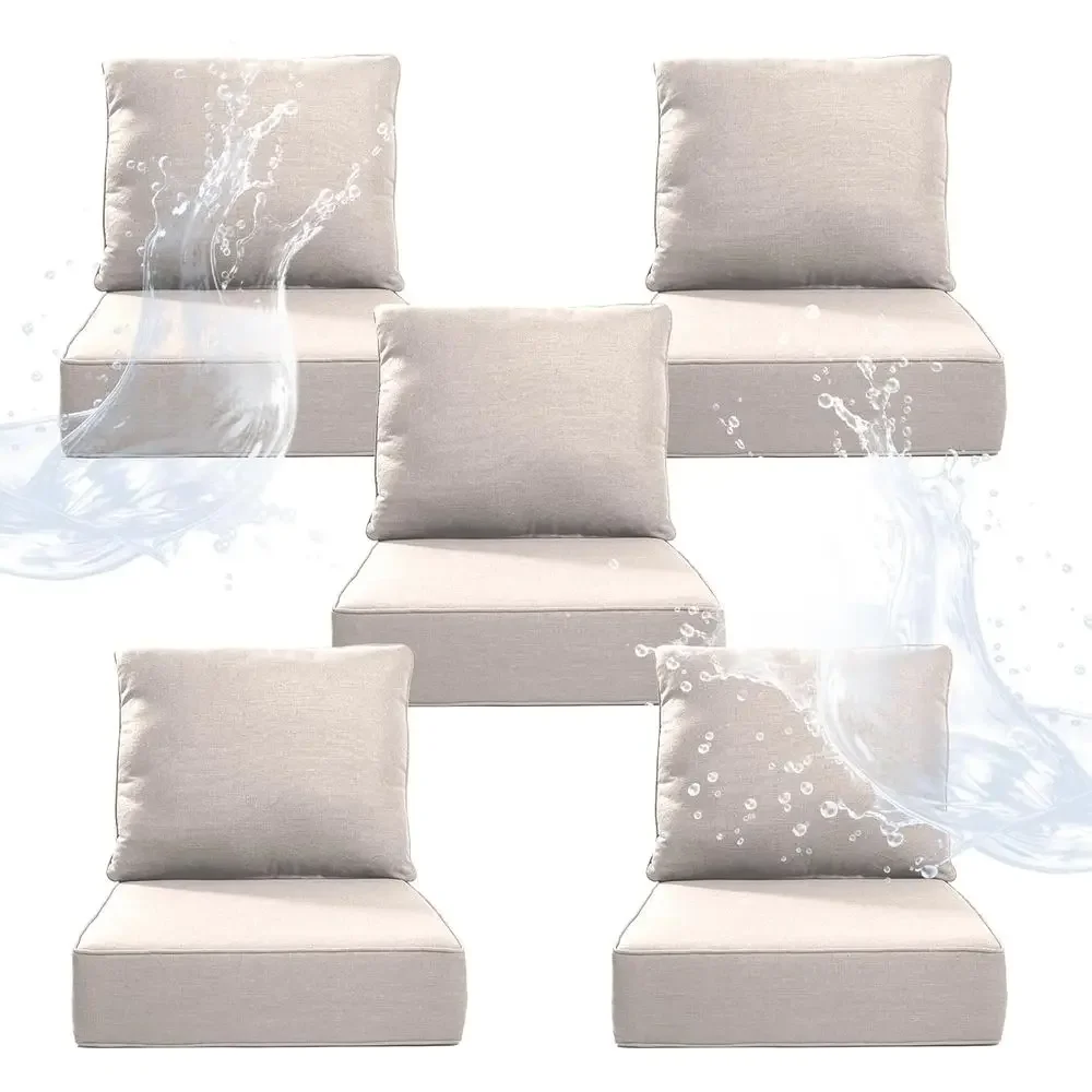 Outdoor Furniture Cushions 24 X 24 - 6 Thick Outdoor Chair Cushions (5-Pack)