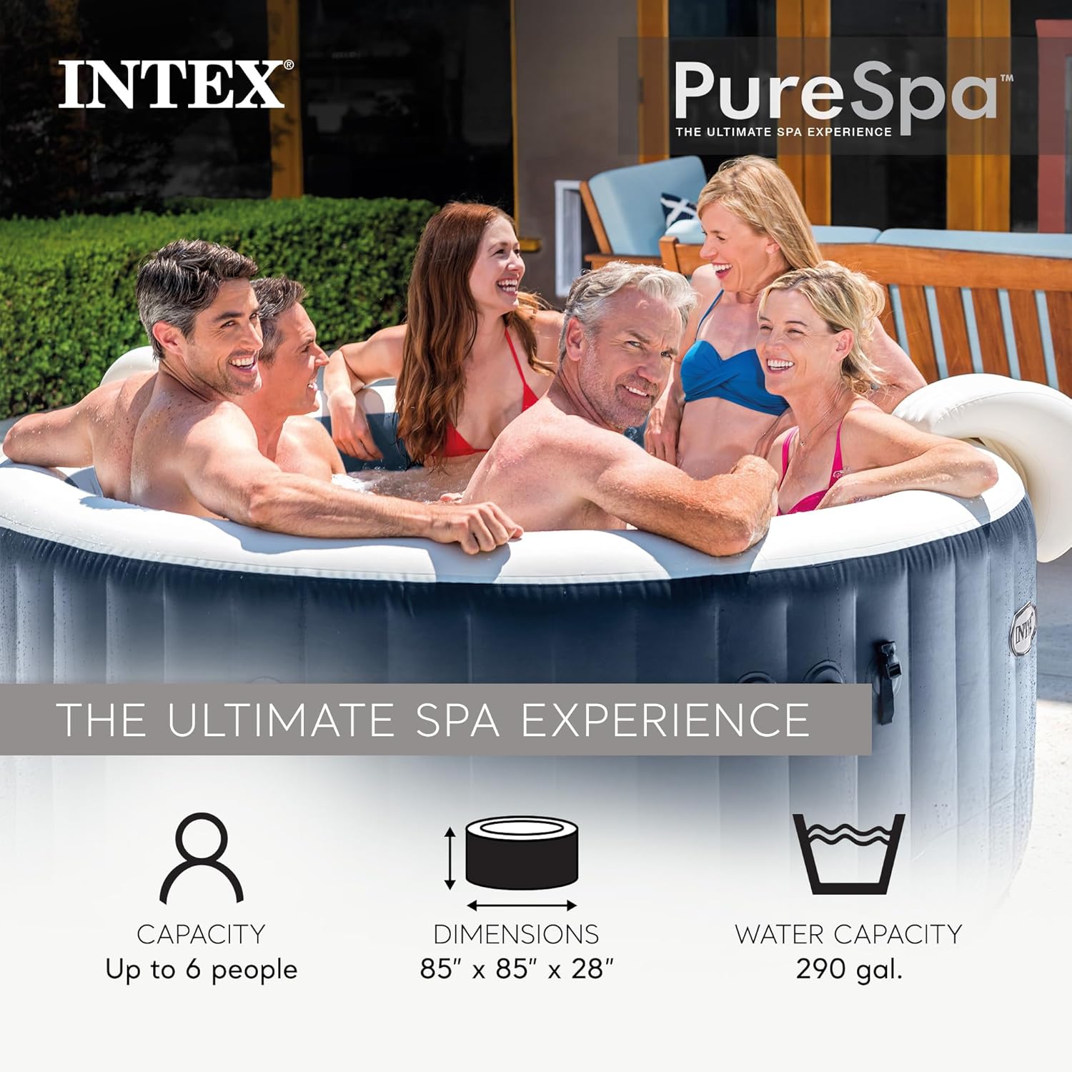 PureSpa Plus 6 Person Round In - Inflatable Hot Tub ulasan dan harga