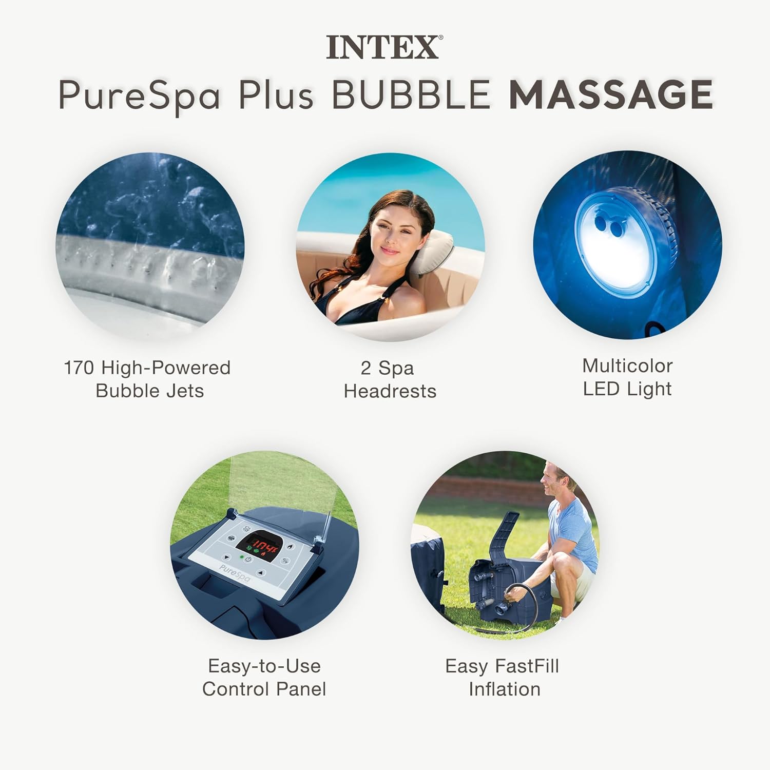 PureSpa Plus 6 Person Round In - Inflatable Hot Tub ulasan dan harga