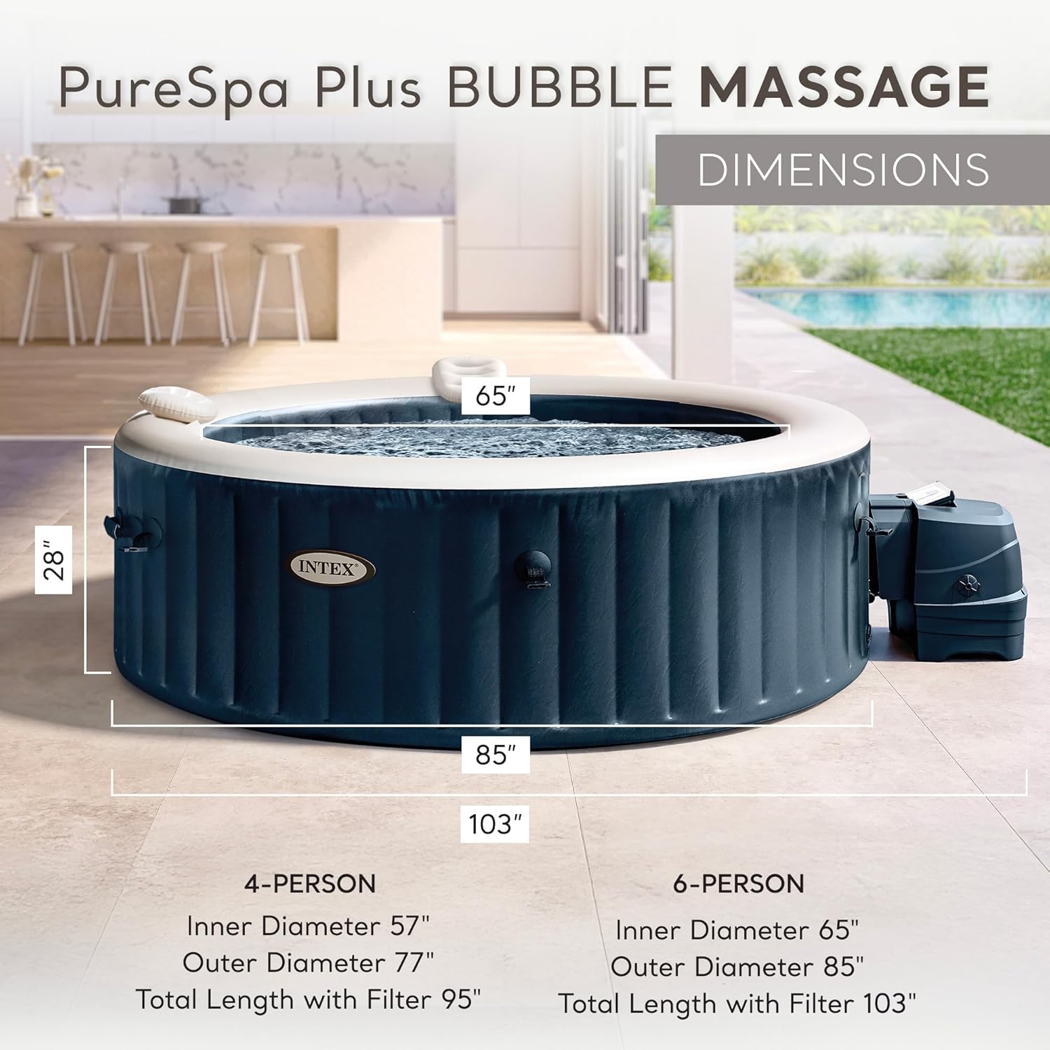 PureSpa Plus 6 Person Round In - Inflatable Hot Tub ulasan dan harga