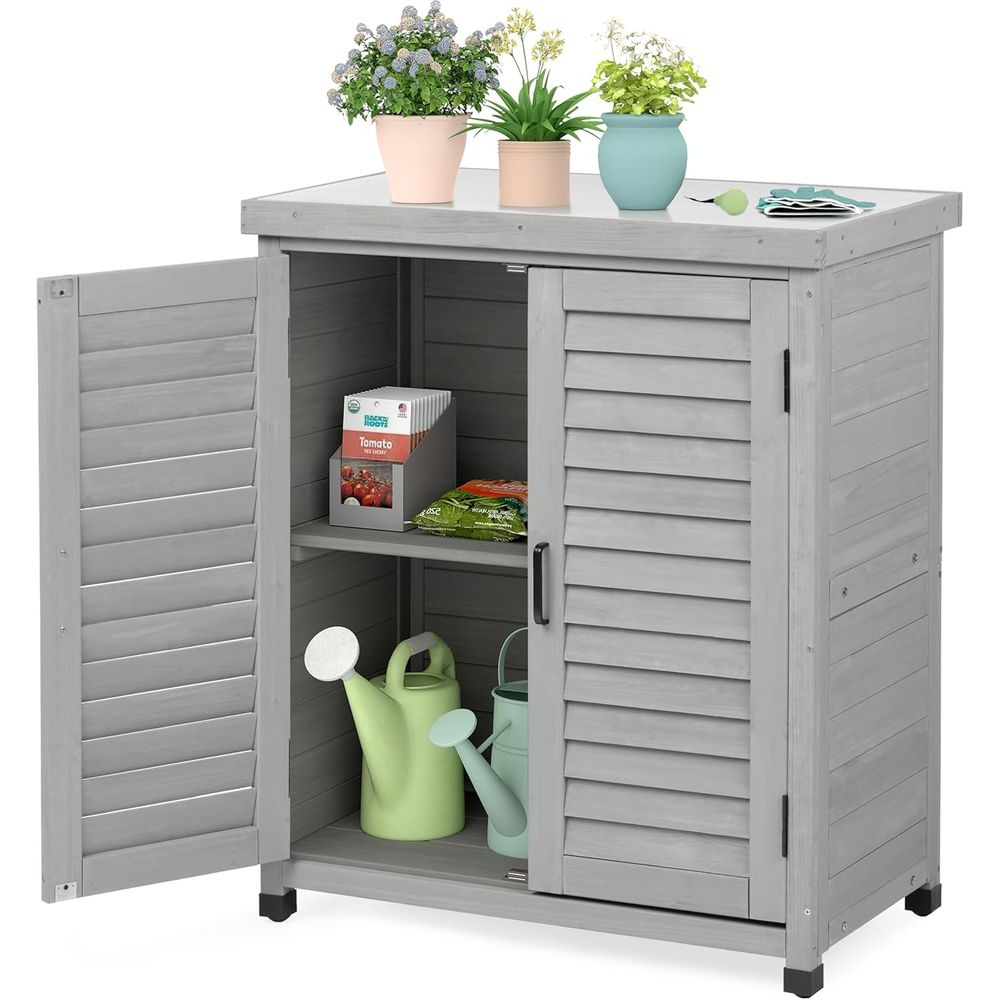 Outdoor Storage Cabinet & Pott - Outdoor Furniture Bench ulasan dan harga