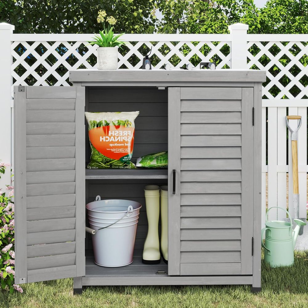 Outdoor Storage Cabinet & Pott - Outdoor Furniture Bench ulasan dan harga