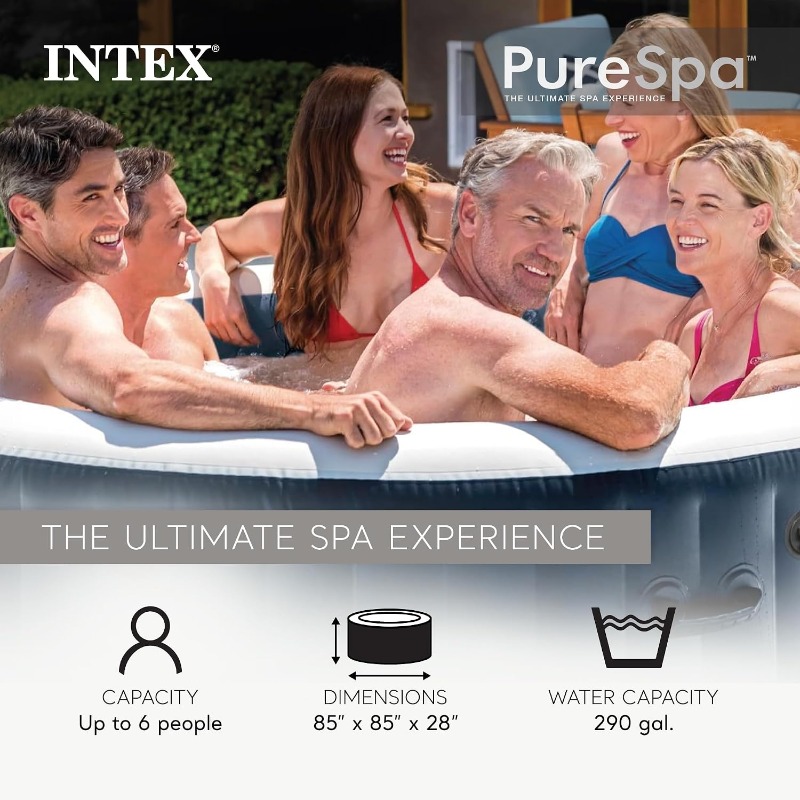 PureSpa Plus 6 Person Round In - Inflatable Hot Tub ulasan dan harga