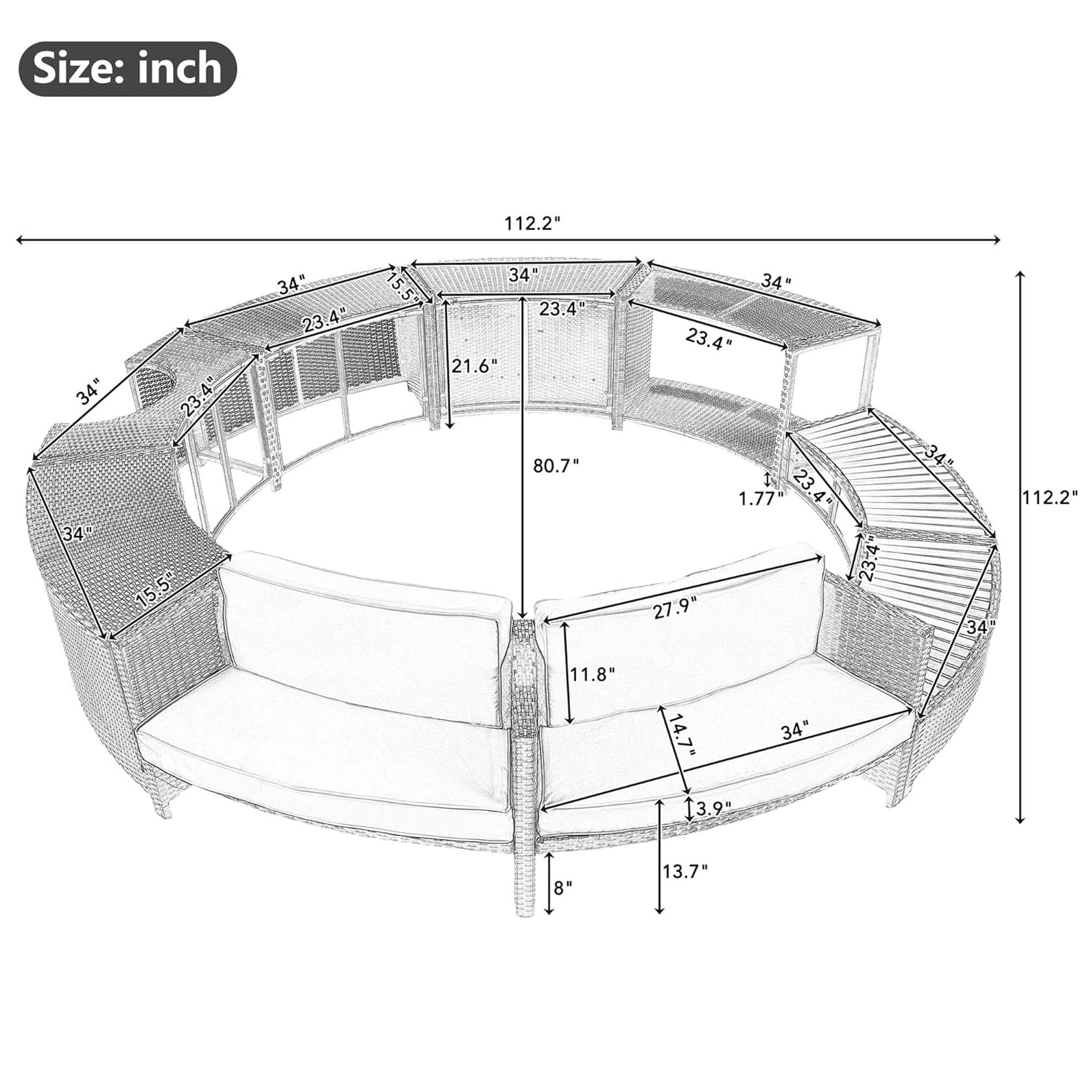 Rattan Patio Sofa Set with Sto - Outdoor Furniture With Storage For Cushions ulasan dan harga