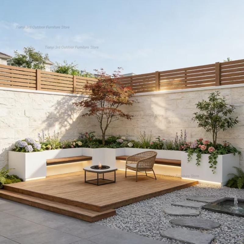 Nordic Courtyard Iron Art Plan - Outdoor Furniture Iron ulasan dan harga