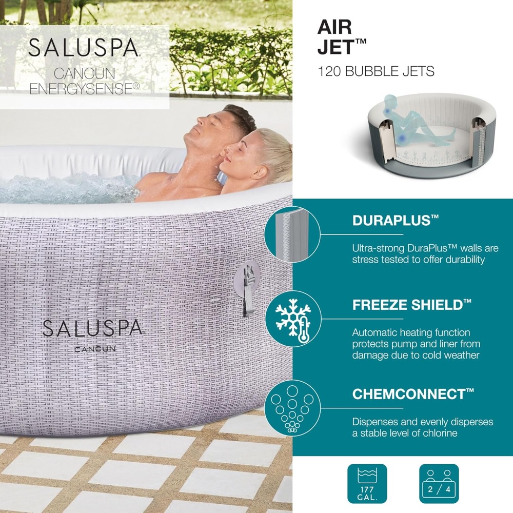 SaluSpa Cancun 2-4 Person Infl - Inflatable Hot Tub ulasan dan harga