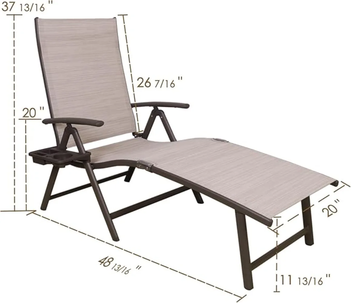 Aluminum Reclining Lounge Chai - Deck Chair Lounger ulasan dan harga