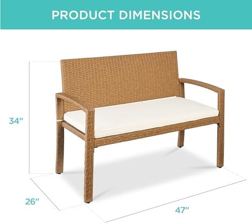 Outdoor Bench 2-Person Wicker  - Outdoor Furniture Bench ulasan dan harga