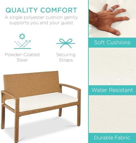 Outdoor Bench 2-Person Wicker  - Outdoor Furniture Bench ulasan dan harga