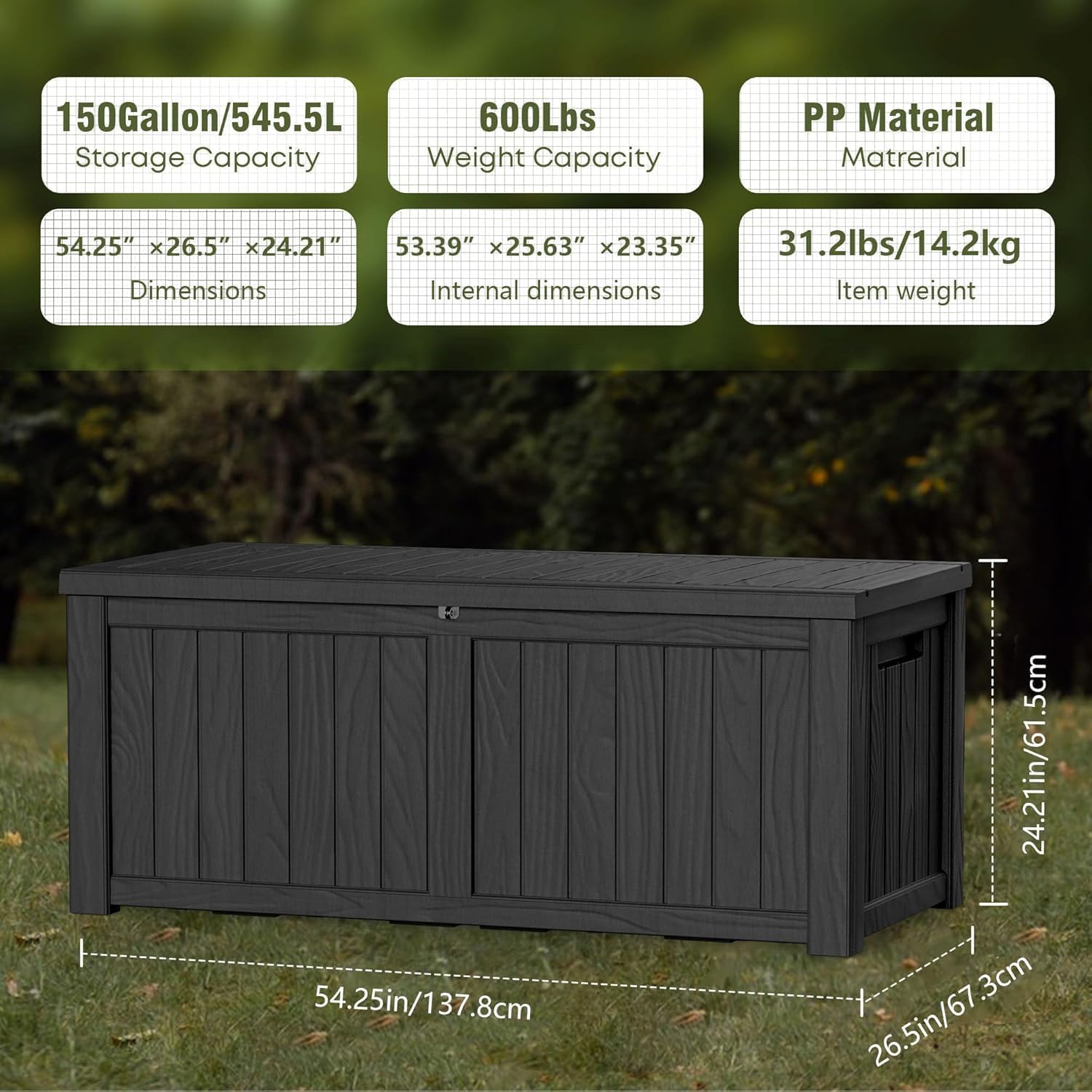 150 Gallon Outdoor Storage Box - Outdoor Furniture With Storage For Cushions ulasan dan harga
