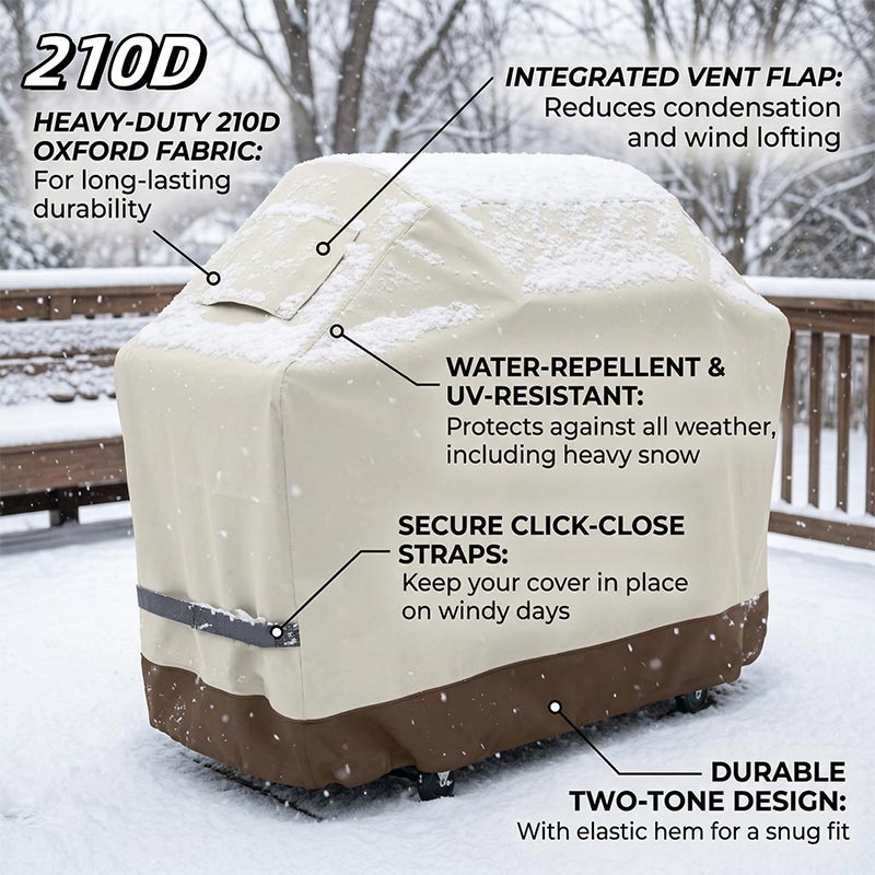 210D BBQ Beige Barbecue Grill  - Outdoor Furniture Protector ulasan dan harga