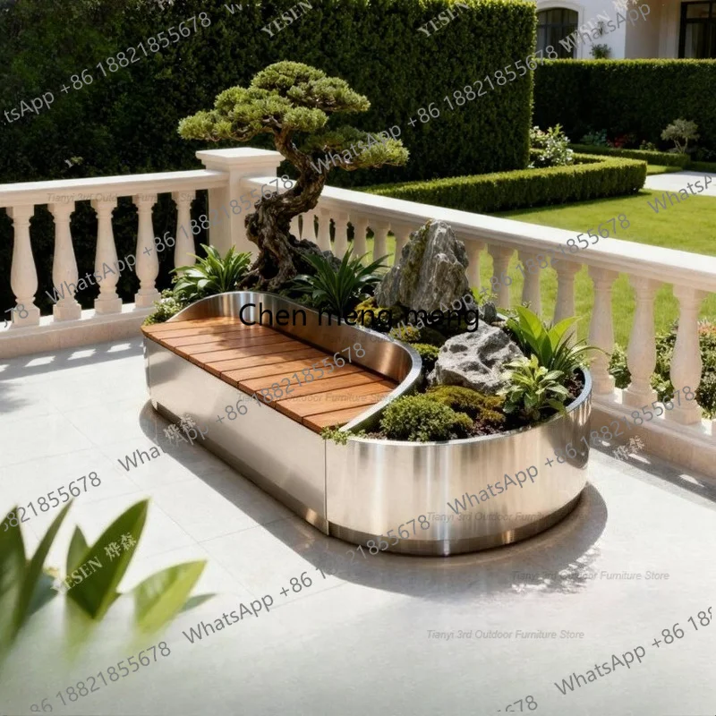 D80 Stainless Steel Flower Box - Outdoor Furniture Bench ulasan dan harga