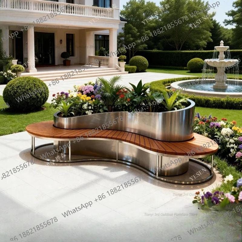 D80 Stainless Steel Flower Box - Outdoor Furniture Bench ulasan dan harga