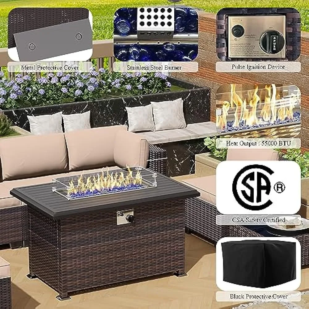 -Patio Furniture Set With Prop - Outdoor Furniture And Fire Pit ulasan dan harga