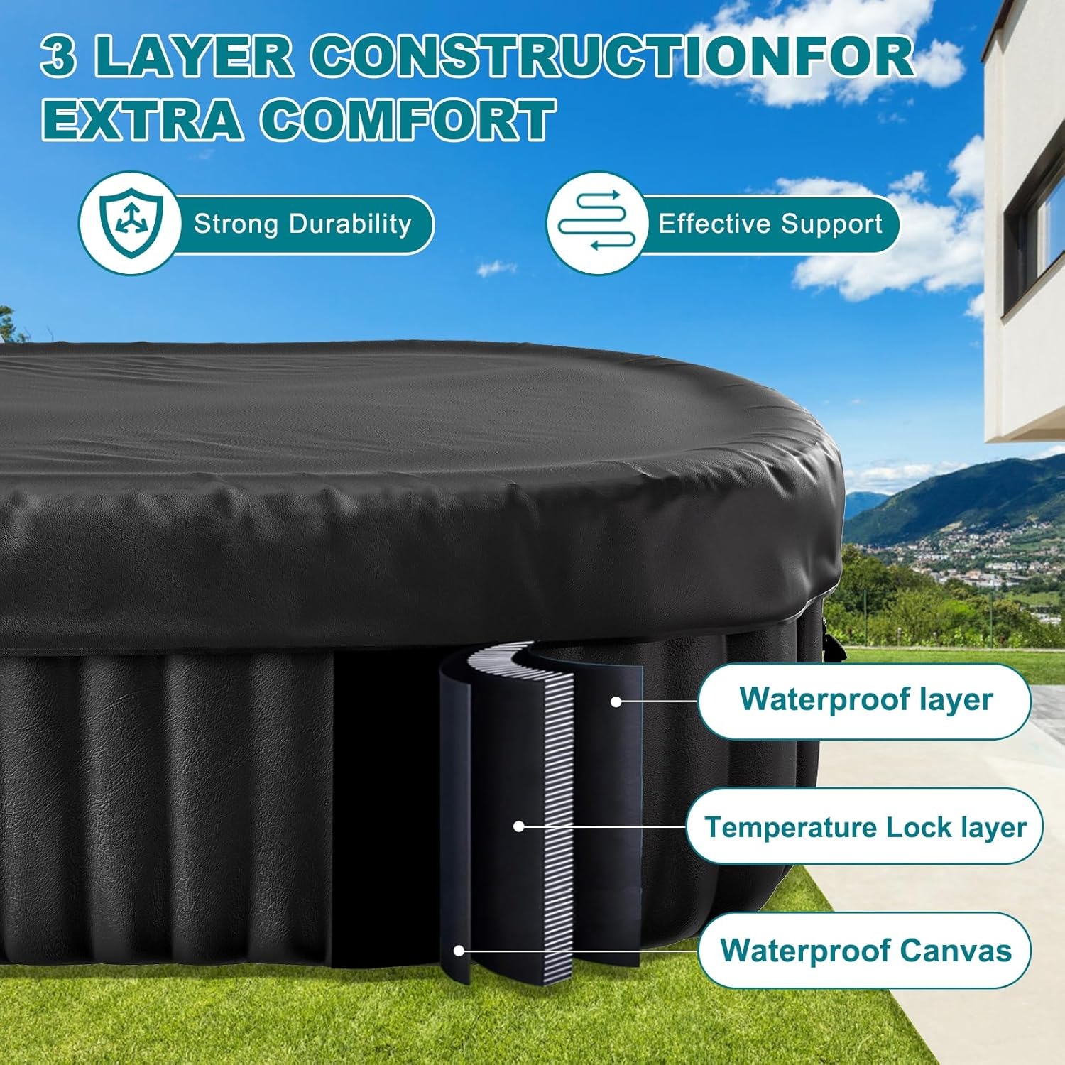 75×47×25 Inch Oval Inflatable  - Inflatable Hot Tub ulasan dan harga