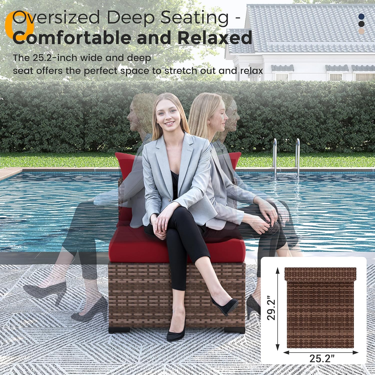 8pc All-Weather Wicker Section - Outdoor Furniture And Fire Pit ulasan dan harga