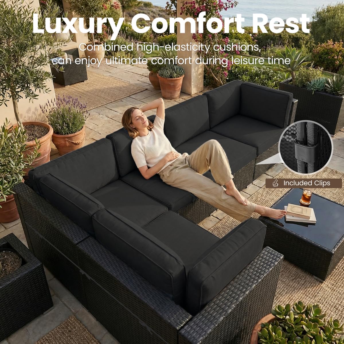 8 Pieces Patio Furniture Set w - Outdoor Furniture And Fire Pit ulasan dan harga