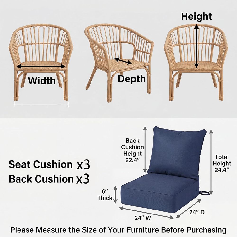 6 Thick Outdoor Chair Cushions - Outdoor Furniture Cushions 24 X 24 ulasan dan harga