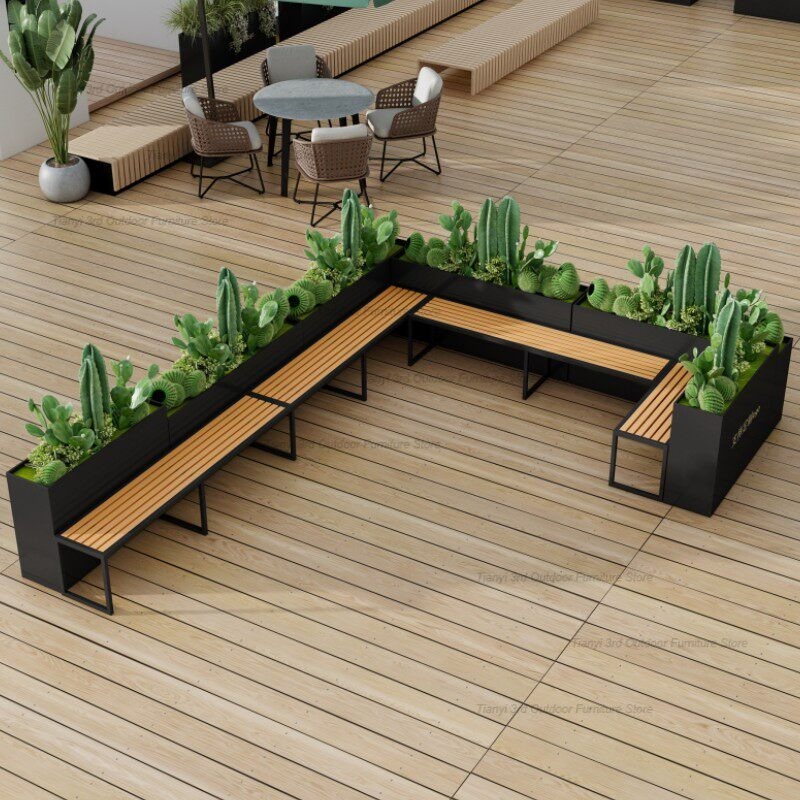 Nordic Stainless Steel Planter - Outdoor Furniture Bench ulasan dan harga