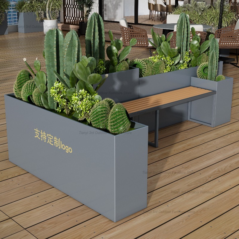 Nordic Stainless Steel Planter - Outdoor Furniture Bench ulasan dan harga