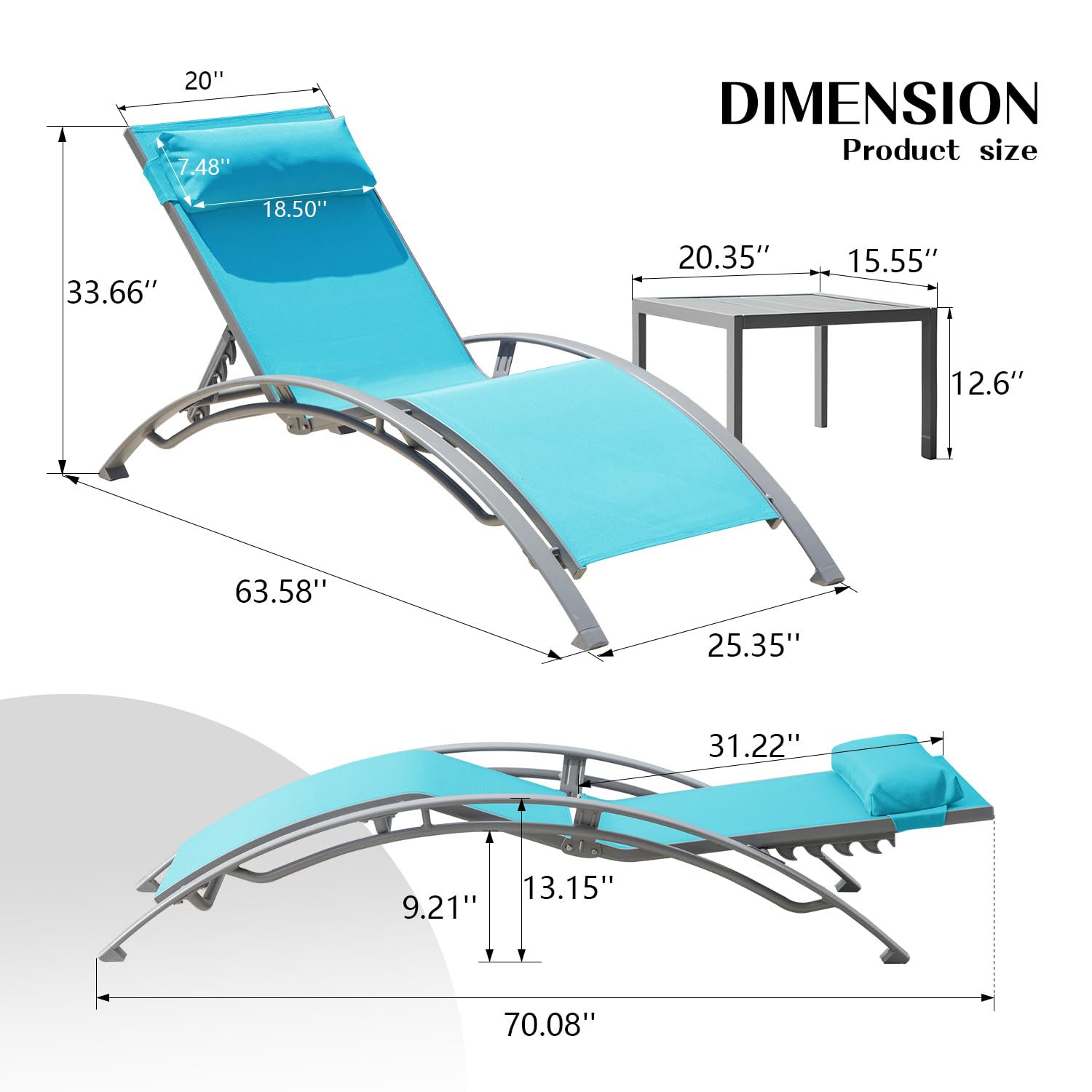 Adjustable Aluminum Outdoor Ch - Deck Chair Lounger ulasan dan harga