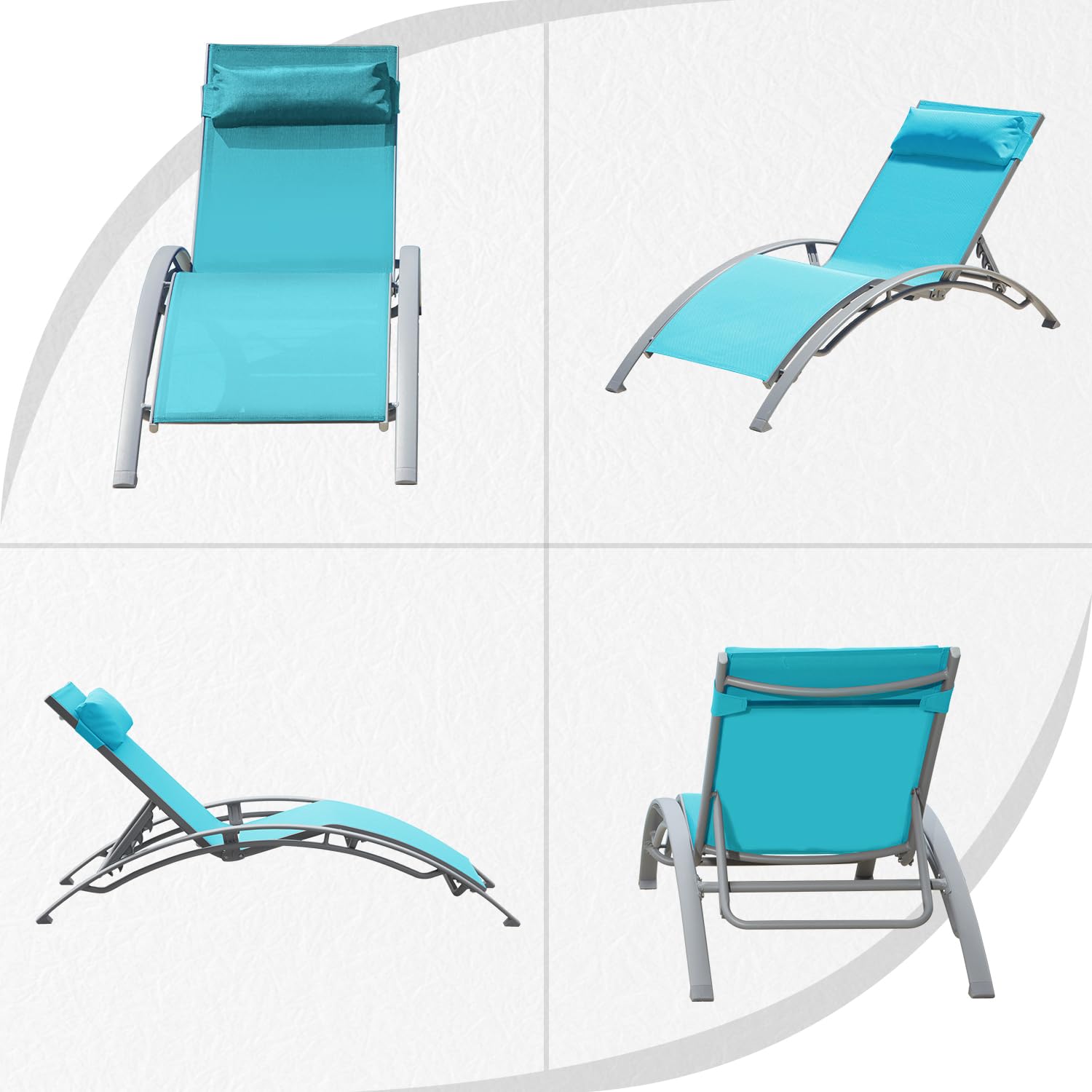 Adjustable Aluminum Outdoor Ch - Deck Chair Lounger ulasan dan harga