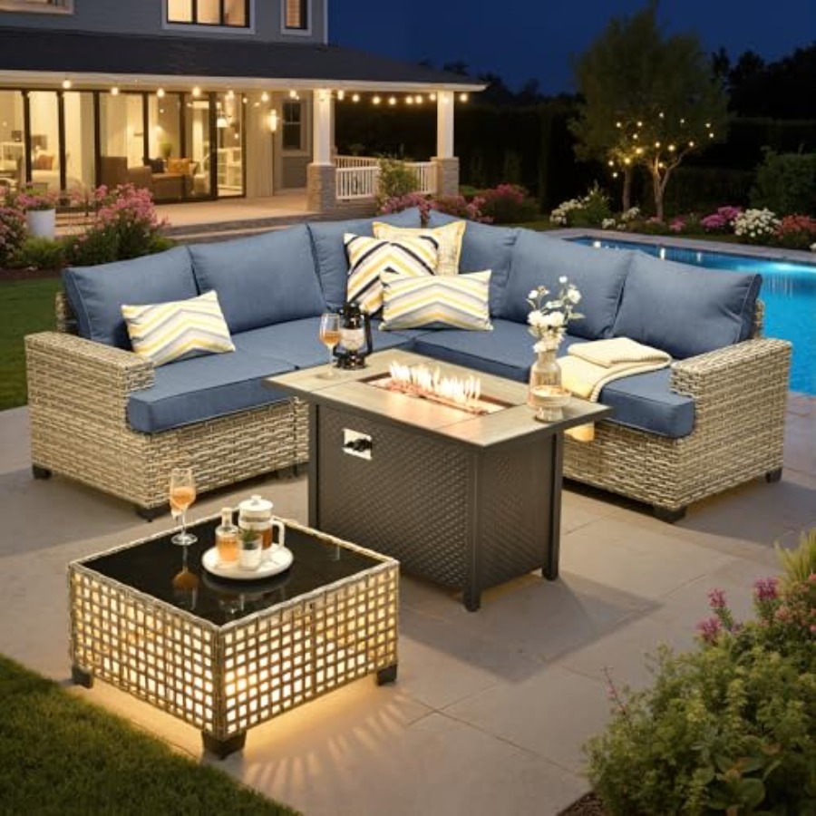 Outdoor Sectional Patio Furnit - Outdoor Furniture And Fire Pit ulasan dan harga