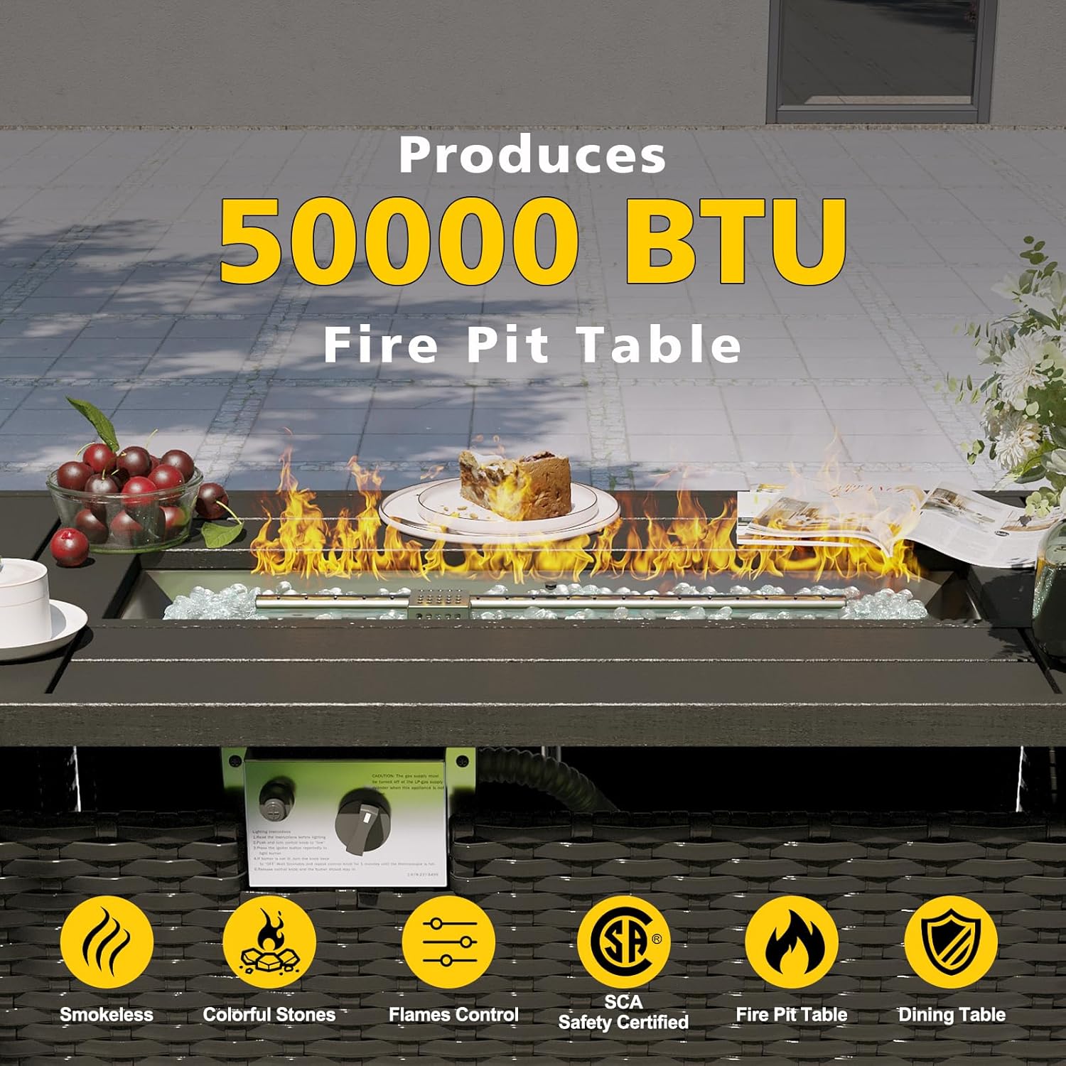 Patio Furniture Set with Fire  - Outdoor Furniture And Fire Pit ulasan dan harga