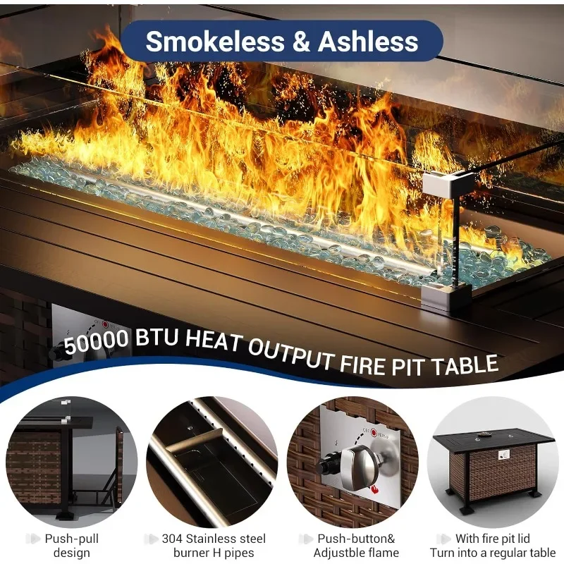 A Furniture Set with Fire Pit  - Outdoor Furniture With Fire Pit Table ulasan dan harga
