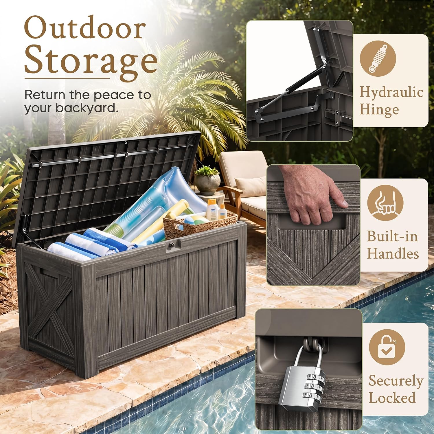 120 Gallon Large Deck Box Outd - Outdoor Furniture With Storage For Cushions ulasan dan harga