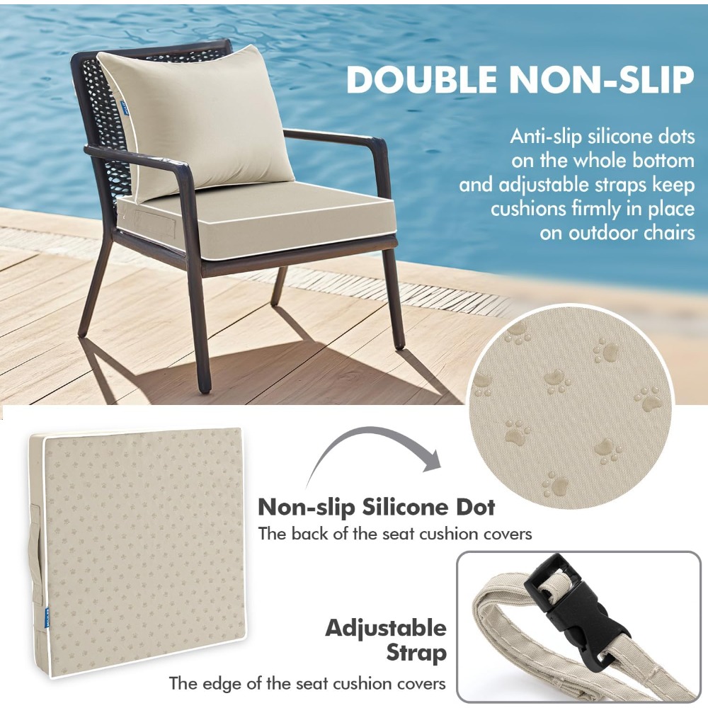 Beige Outdoor Seat Cushion 24x - Outdoor Furniture Cushions 24 X 24 ulasan dan harga