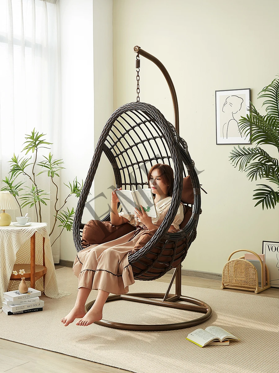 Hanging Basket Rattan Chair Sw - Outdoor Furniture Iron ulasan dan harga