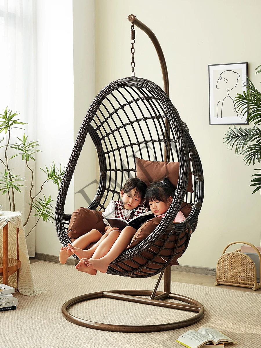 Hanging Basket Rattan Chair Sw - Outdoor Furniture Iron ulasan dan harga