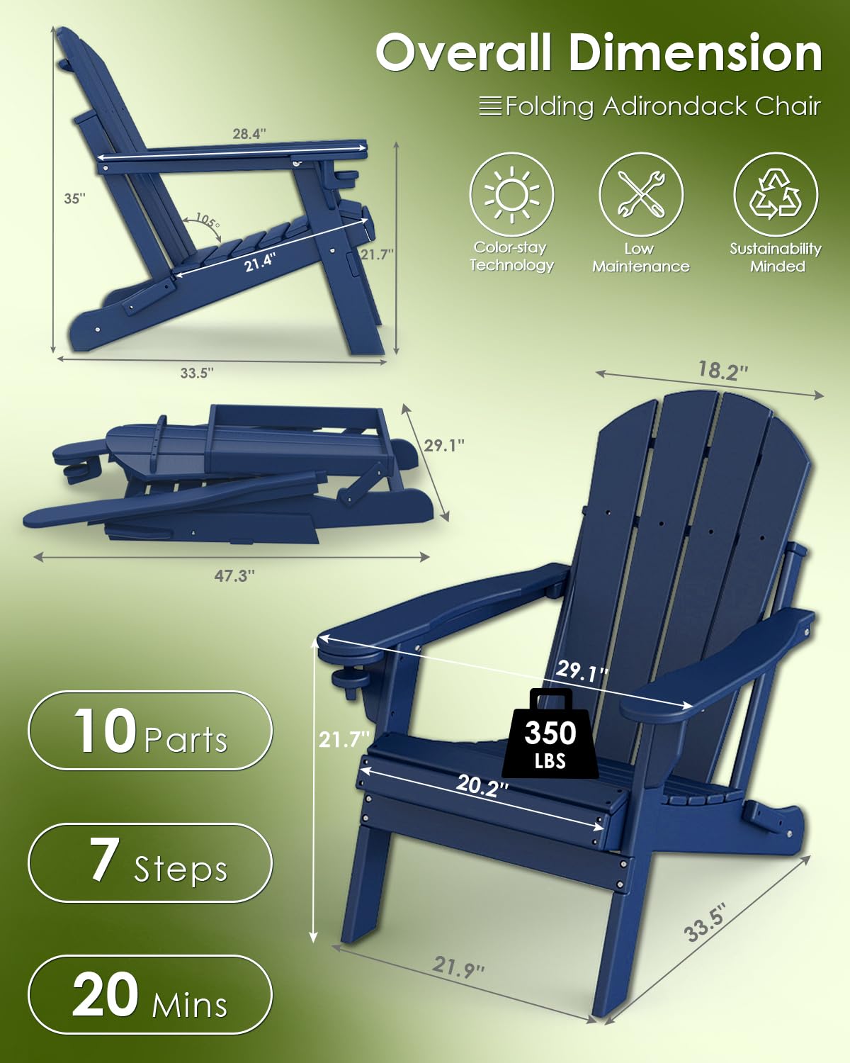 Chair Set 2, Folding All Weath - Outdoor Furniture And Fire Pit ulasan dan harga
