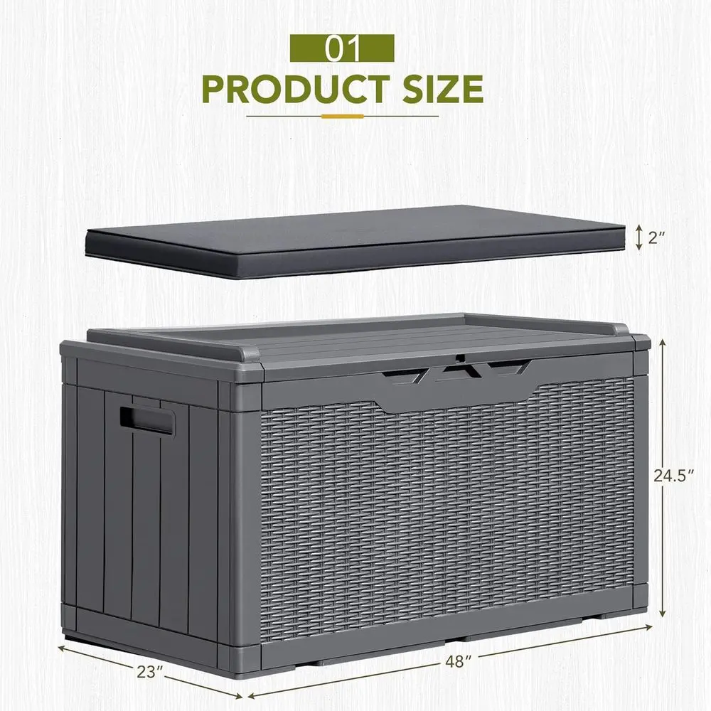 100 Gallon Lockable Deck Stora - Outdoor Furniture With Storage For Cushions ulasan dan harga