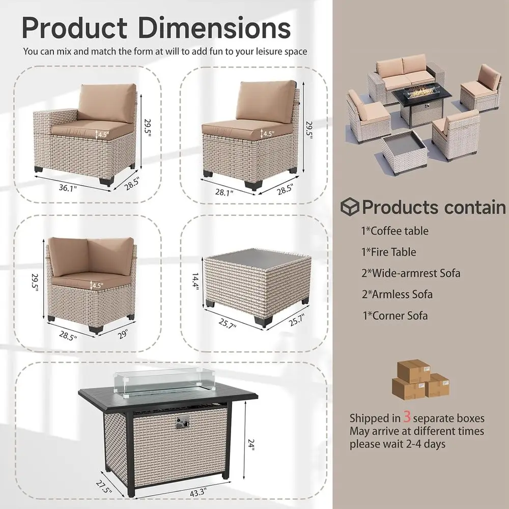 7-Piece Outdoor Patio Furnitur - Outdoor Furniture And Fire Pit ulasan dan harga