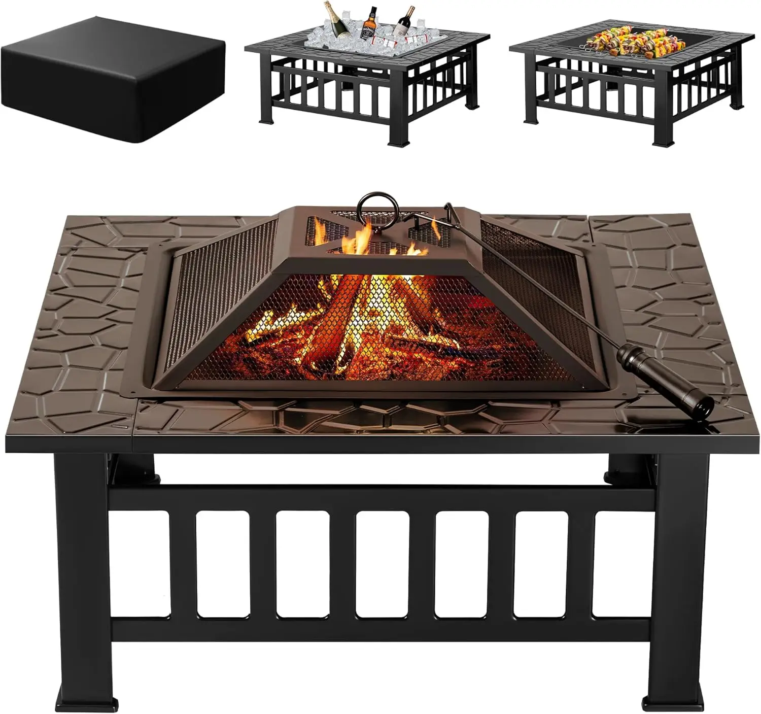 Outdoor Fire Pit, 32 Inch Fire - Outdoor Furniture With Fire Pit Table ulasan dan harga