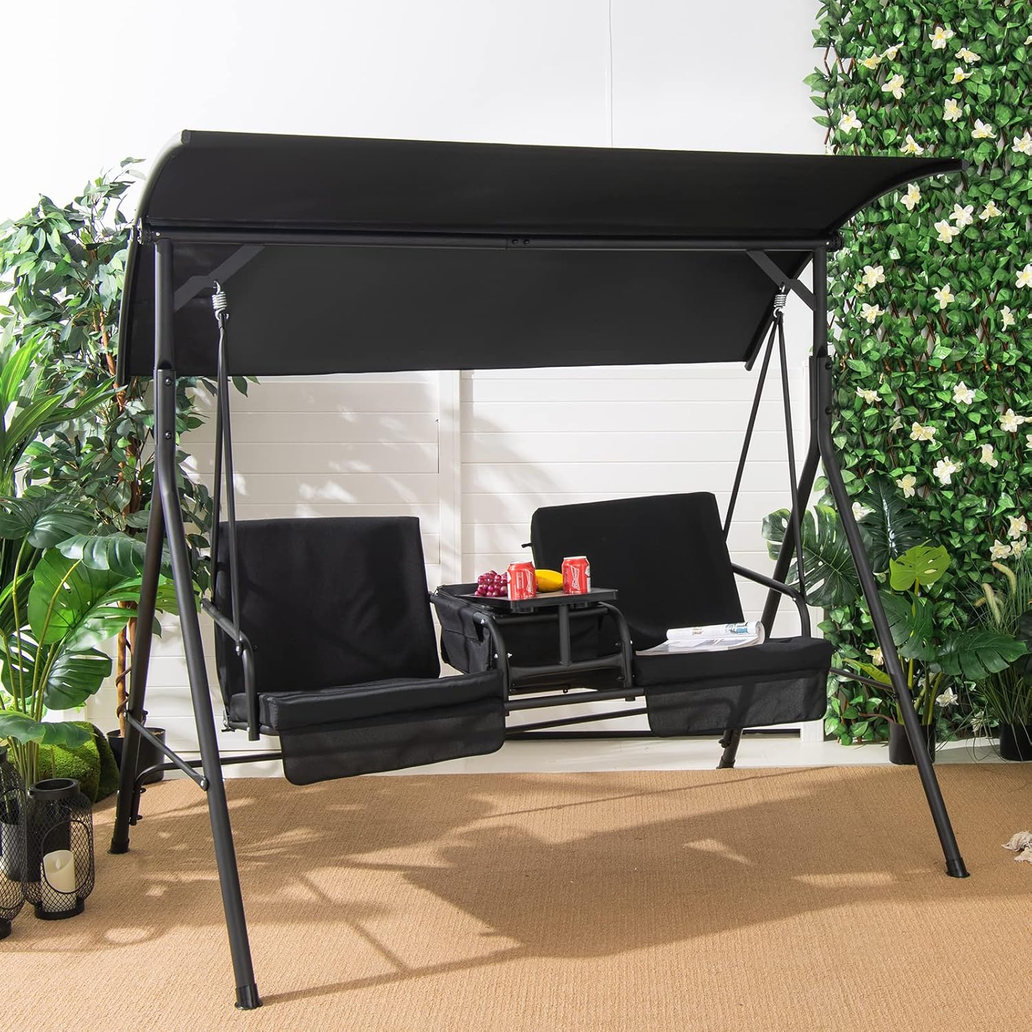 o*-2 Person Porch Swing, Outdo - Outdoor Furniture With Storage For Cushions ulasan dan harga