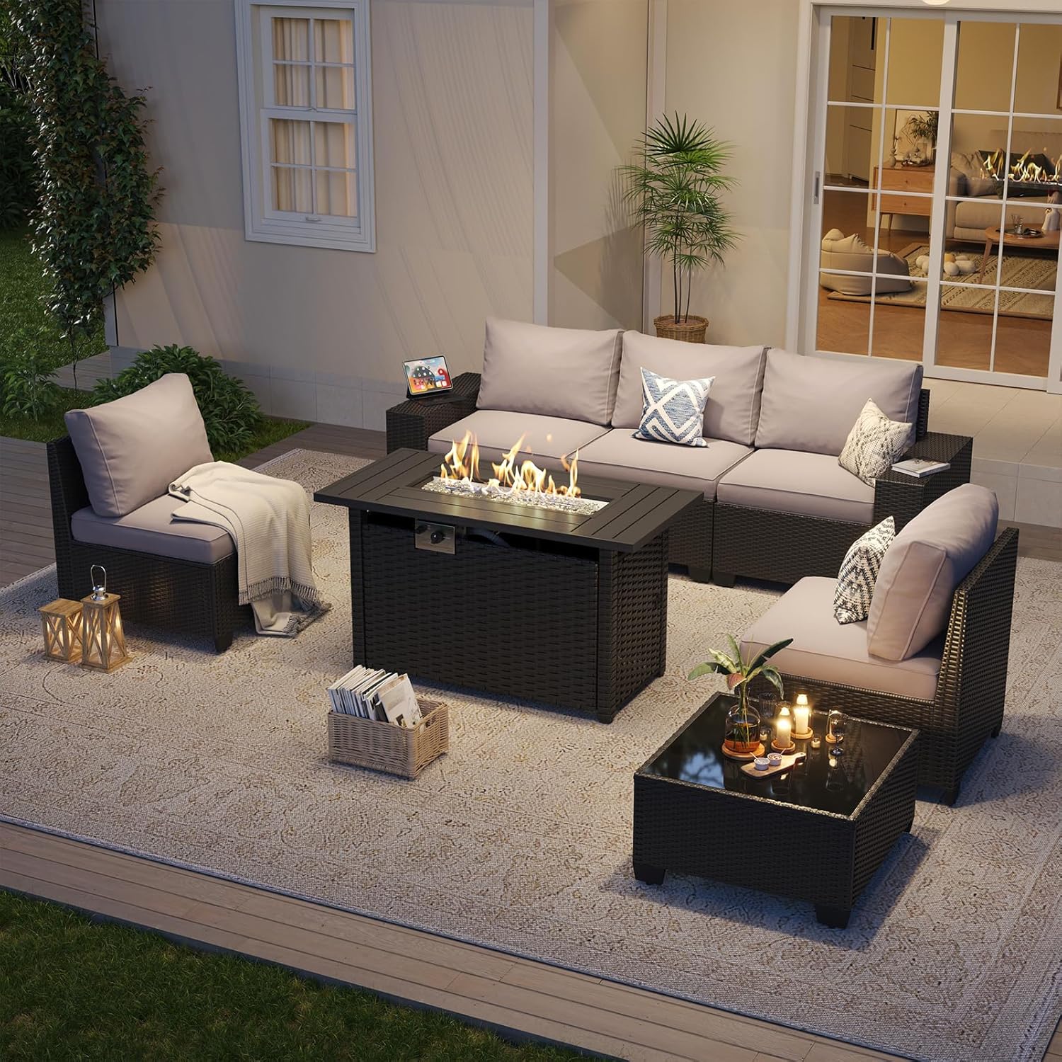 Outdoor Patio Furniture Set wi - Outdoor Furniture And Fire Pit ulasan dan harga