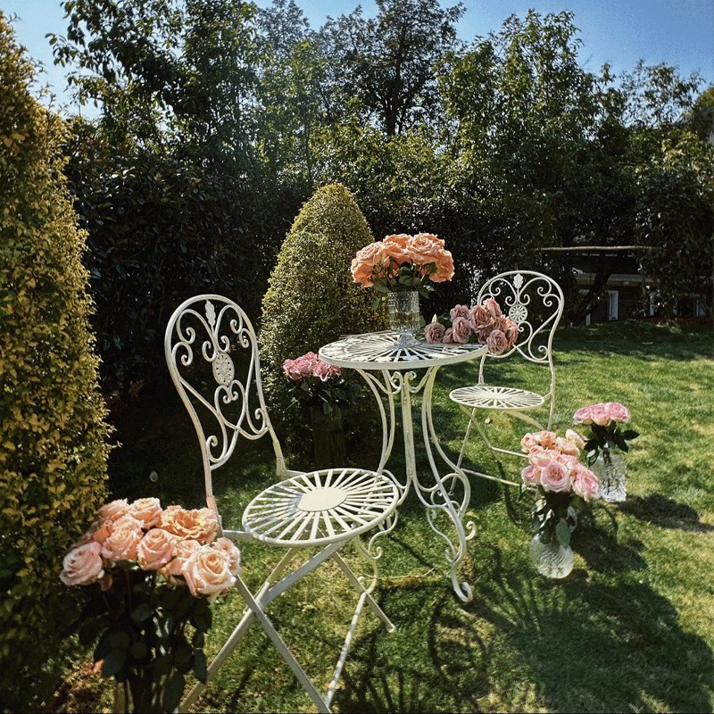 French Vintage Iron Table and  - Outdoor Furniture Iron ulasan dan harga