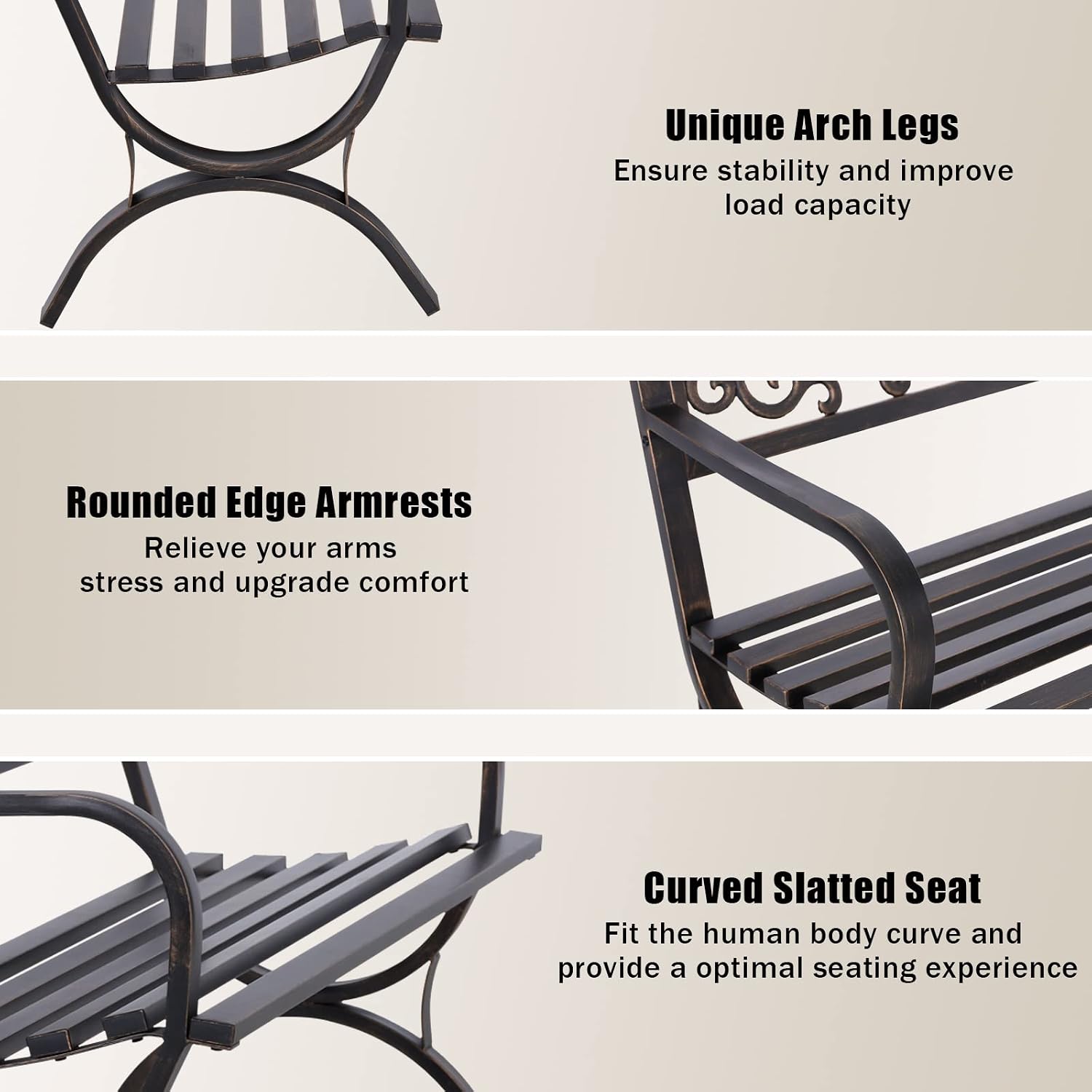 Bronze 50 Inch Outdoor Garden  - Outdoor Furniture Bench ulasan dan harga