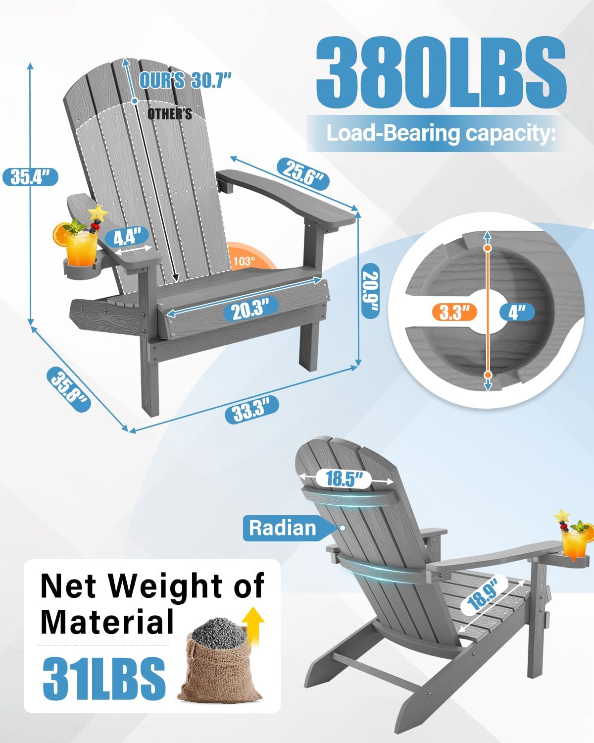 Weather Resistant Adirondack C - Outdoor Furniture And Fire Pit ulasan dan harga